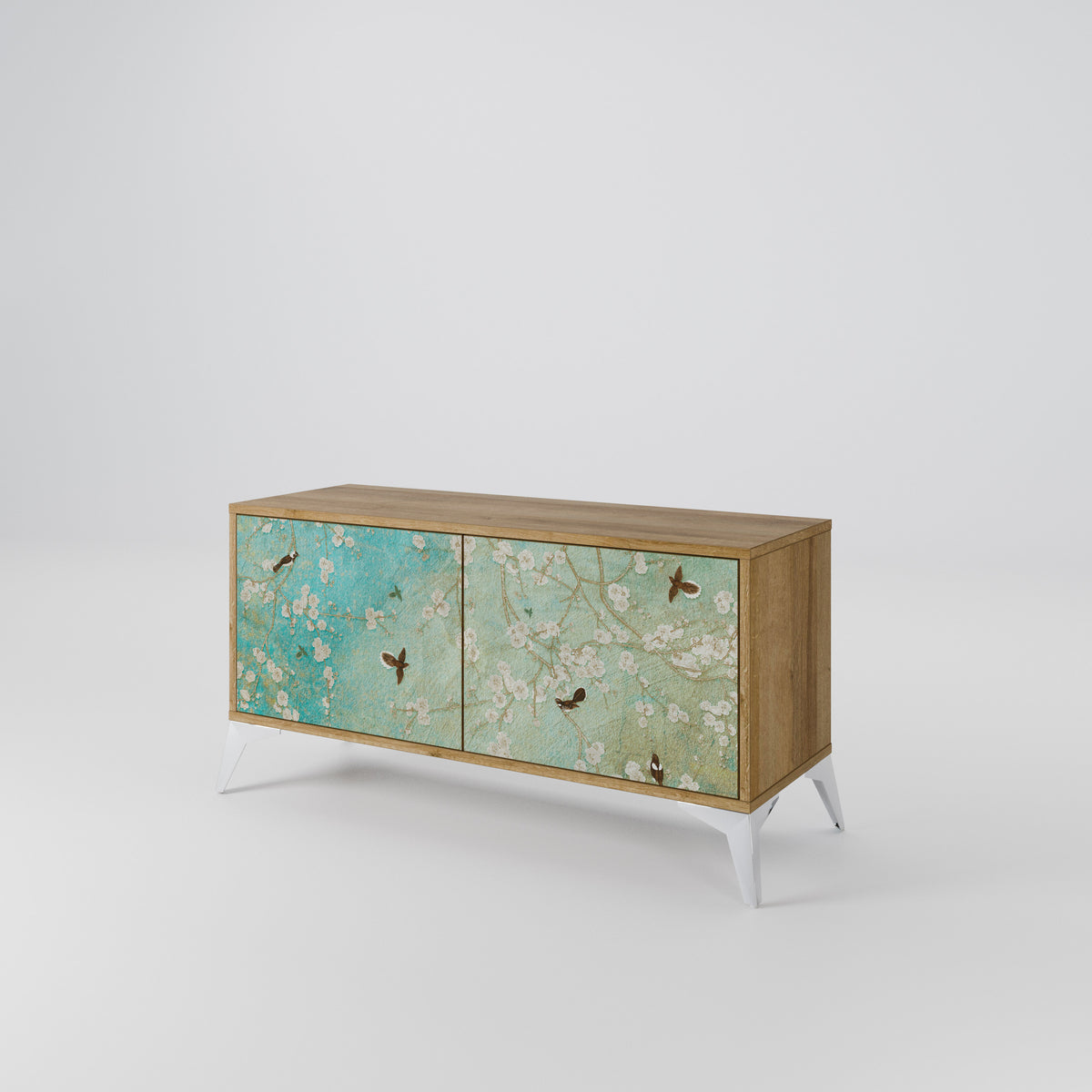 BLOOMING CHARM Mueble de TV Compacto de 2 puertas