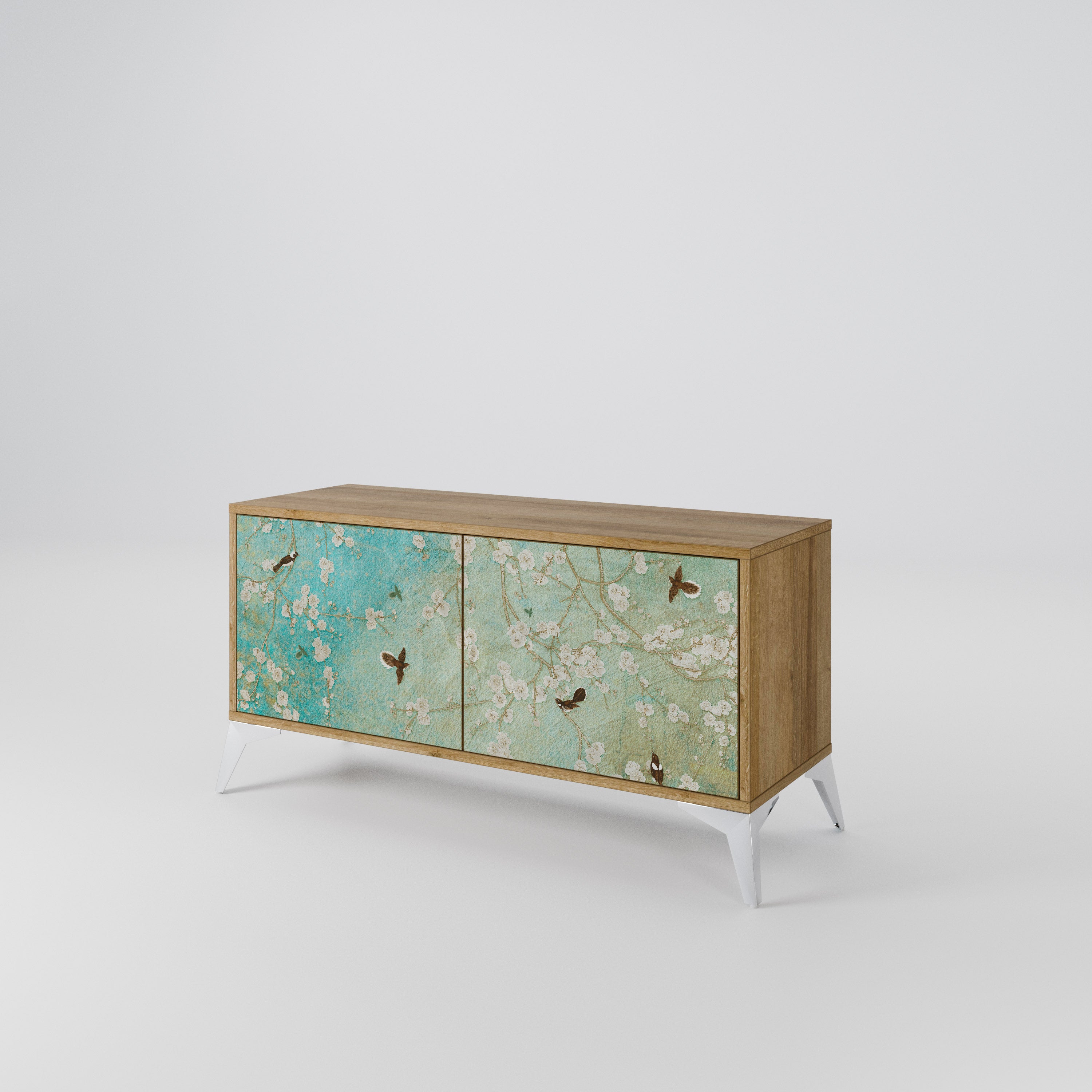 BLOOMING CHARM Mueble de TV Compacto de 2 puertas