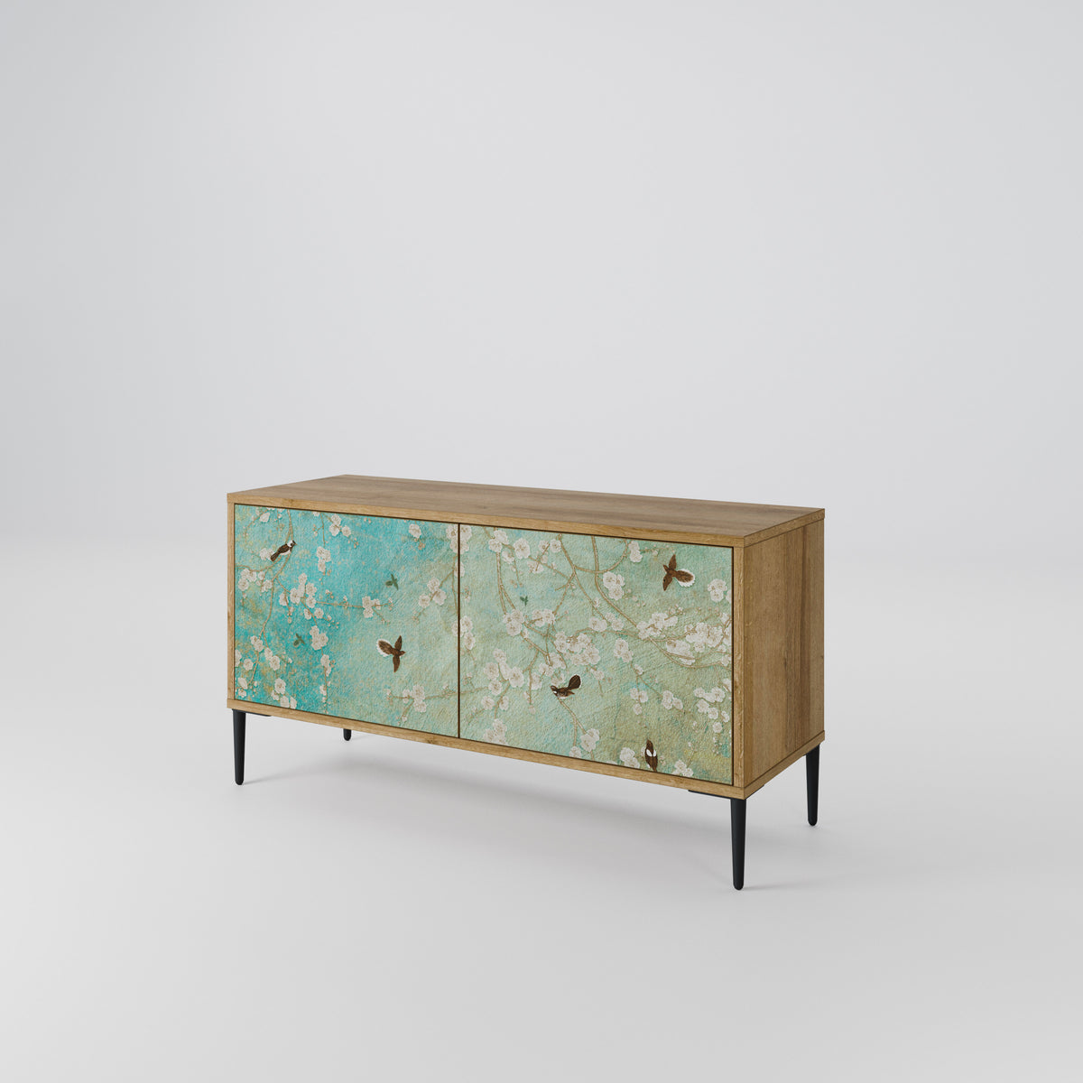 BLOOMING CHARM Mueble de TV Compacto de 2 puertas