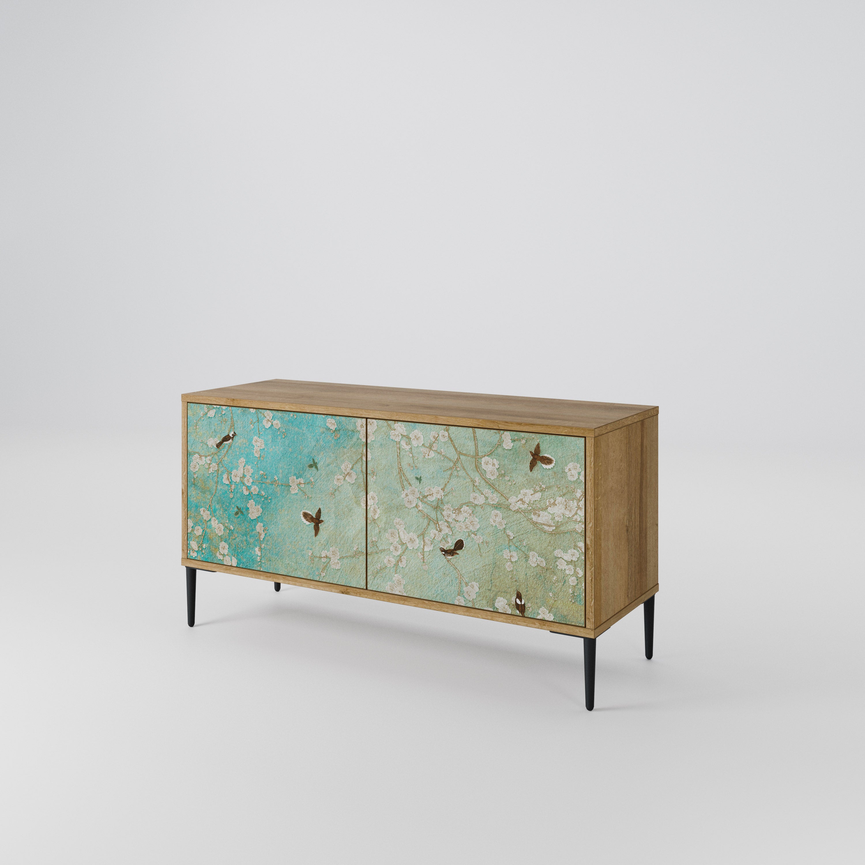 BLOOMING CHARM Mueble de TV Compacto de 2 puertas