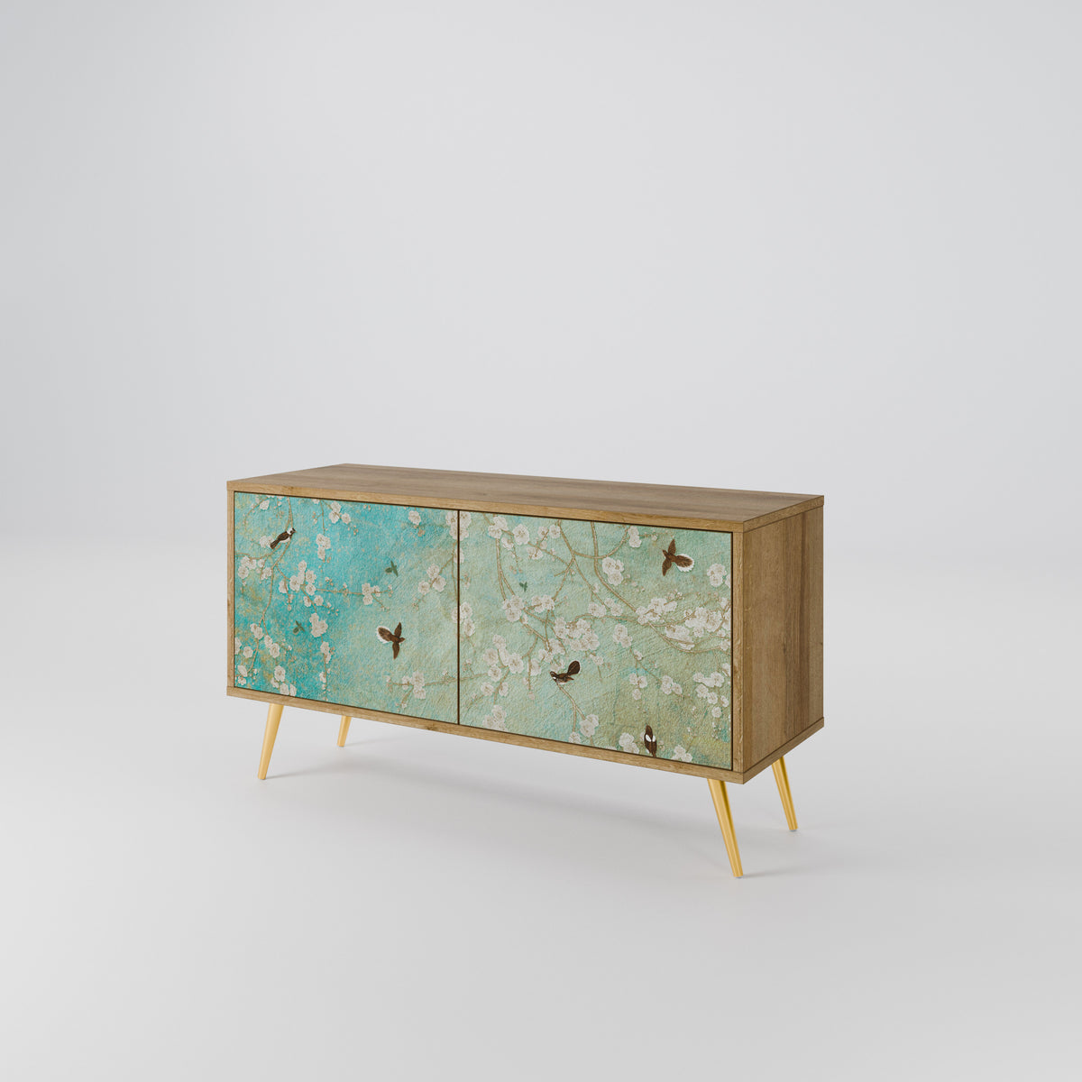 BLOOMING CHARM Mueble de TV Compacto de 2 puertas