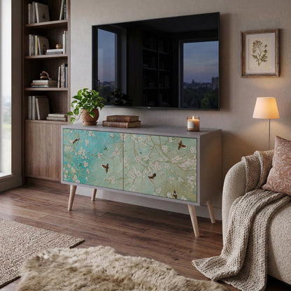 BLOOMING CHARM Mueble de TV Compacto de 2 puertas