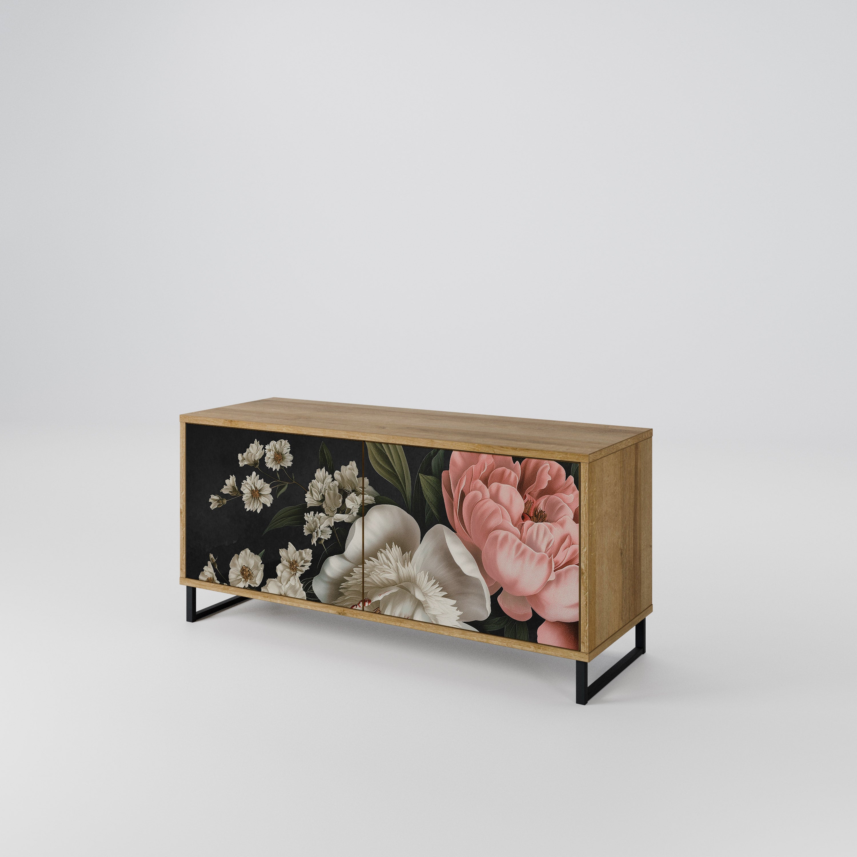LUSH ELEGANCE Mueble de TV Compacto de 2 puertas