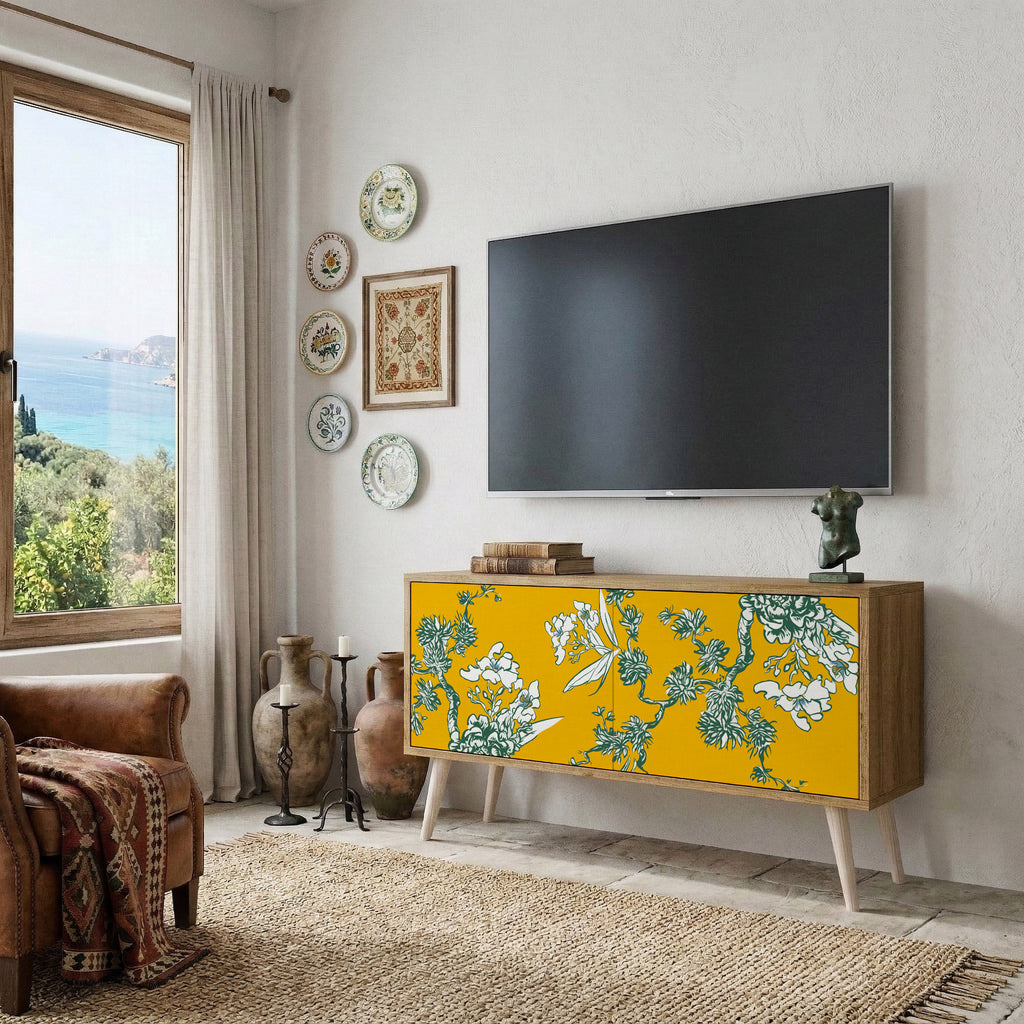 YELLOW CHINOISERIE Mueble de TV Compacto de 2 puertas