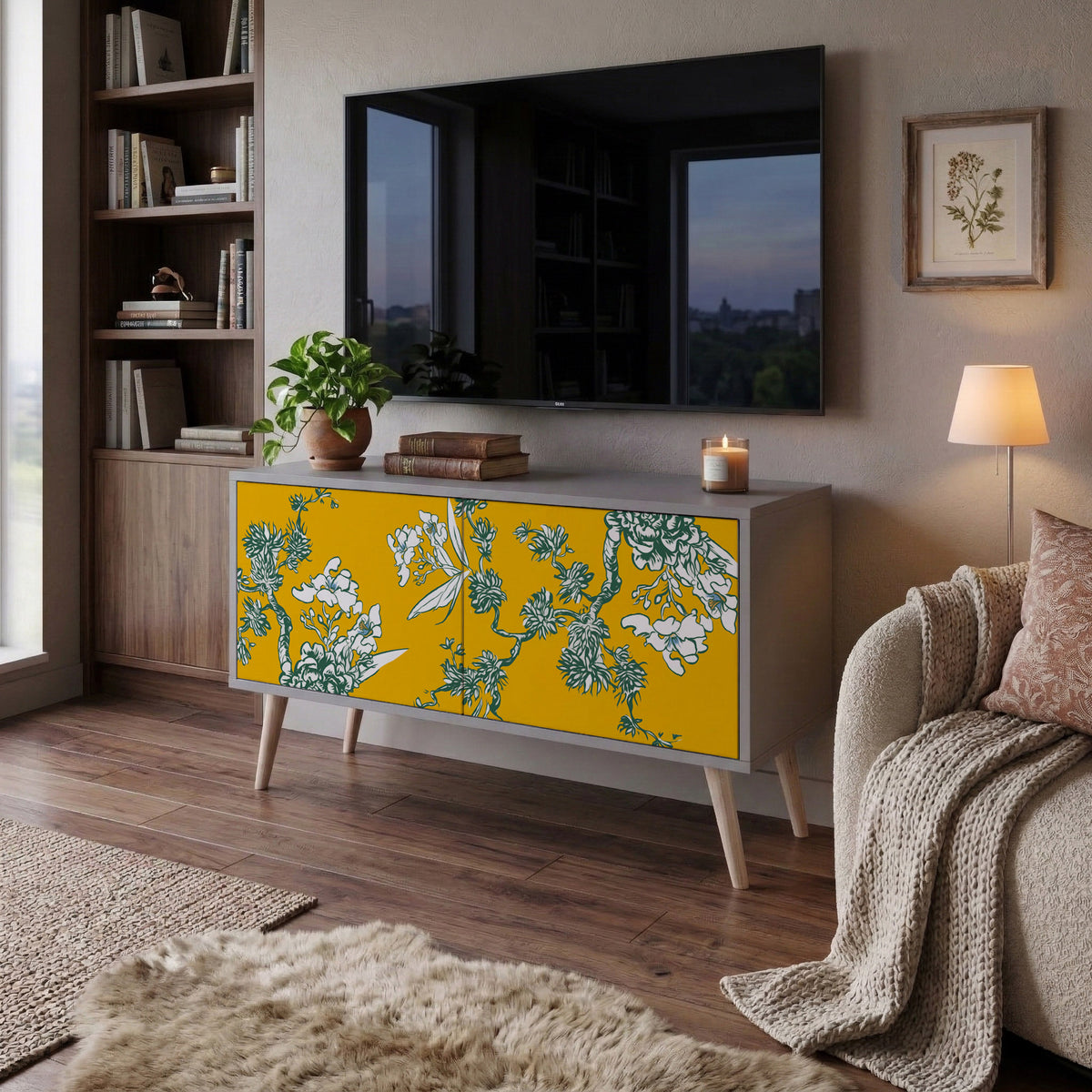 YELLOW CHINOISERIE Mueble de TV Compacto de 2 puertas