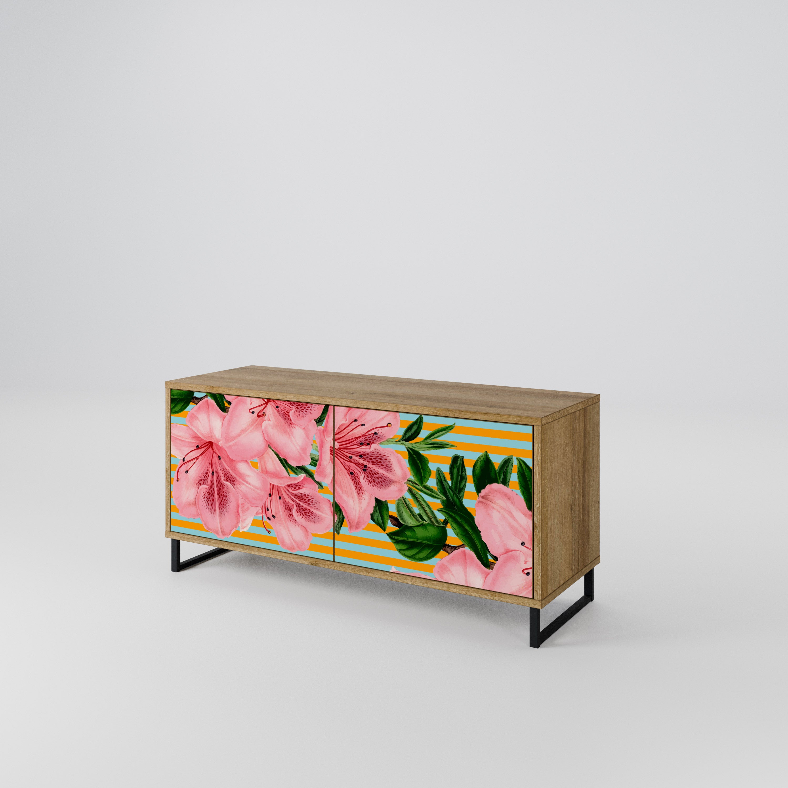 FRAGILE BEAUTY Mueble de TV Compacto de 2 puertas