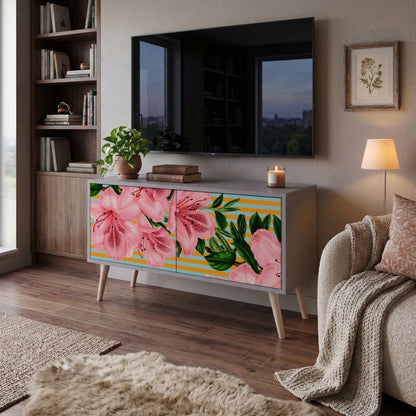 FRAGILE BEAUTY Mueble de TV Compacto de 2 puertas