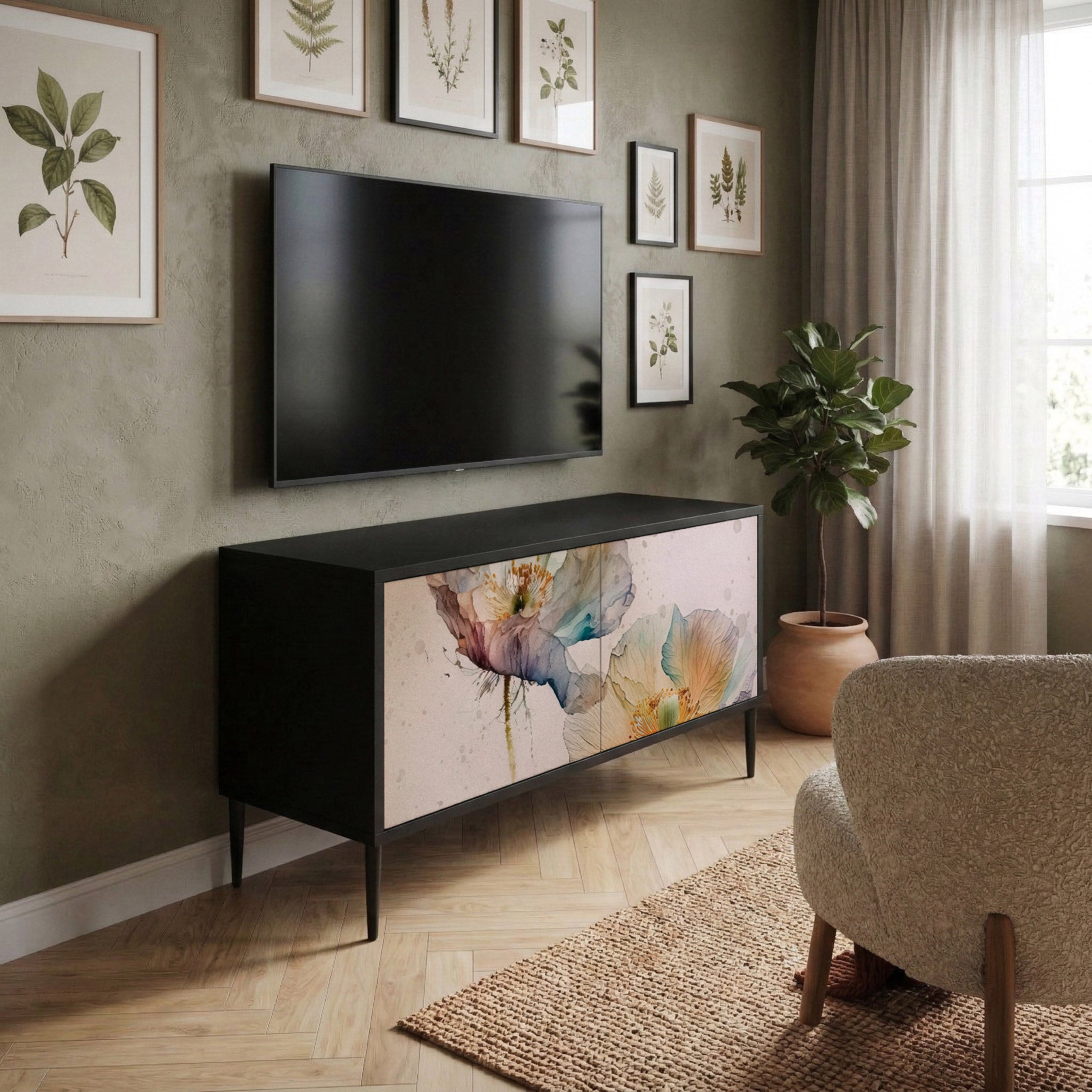 SOFTEN POPPY Mueble de TV Compacto de 2 puertas