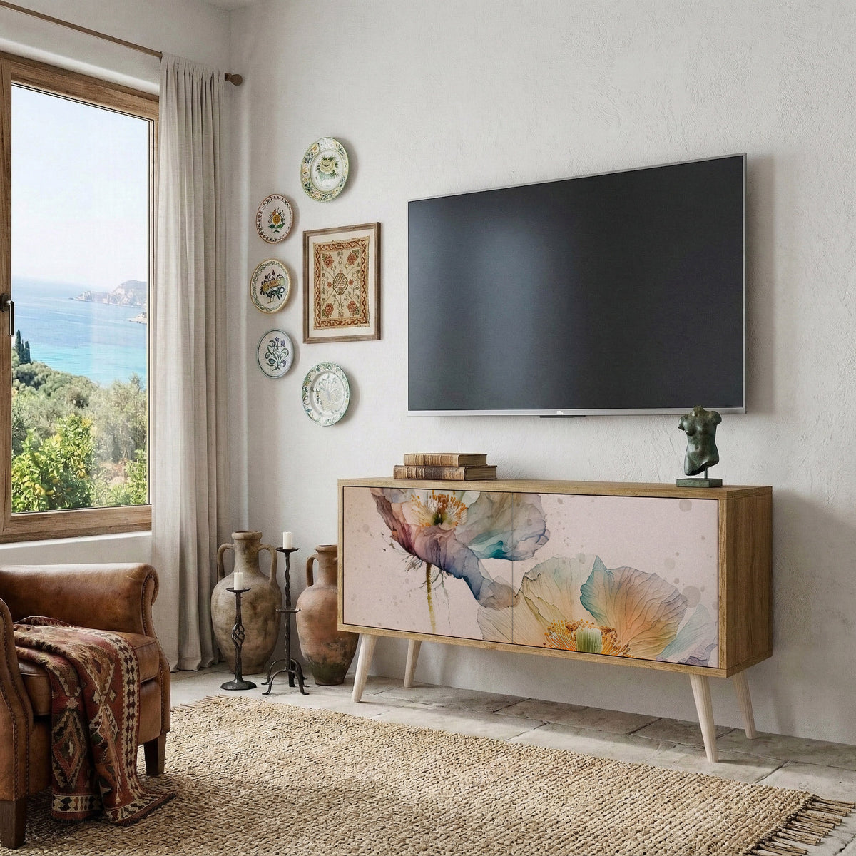 SOFTEN POPPY Mueble de TV Compacto de 2 puertas