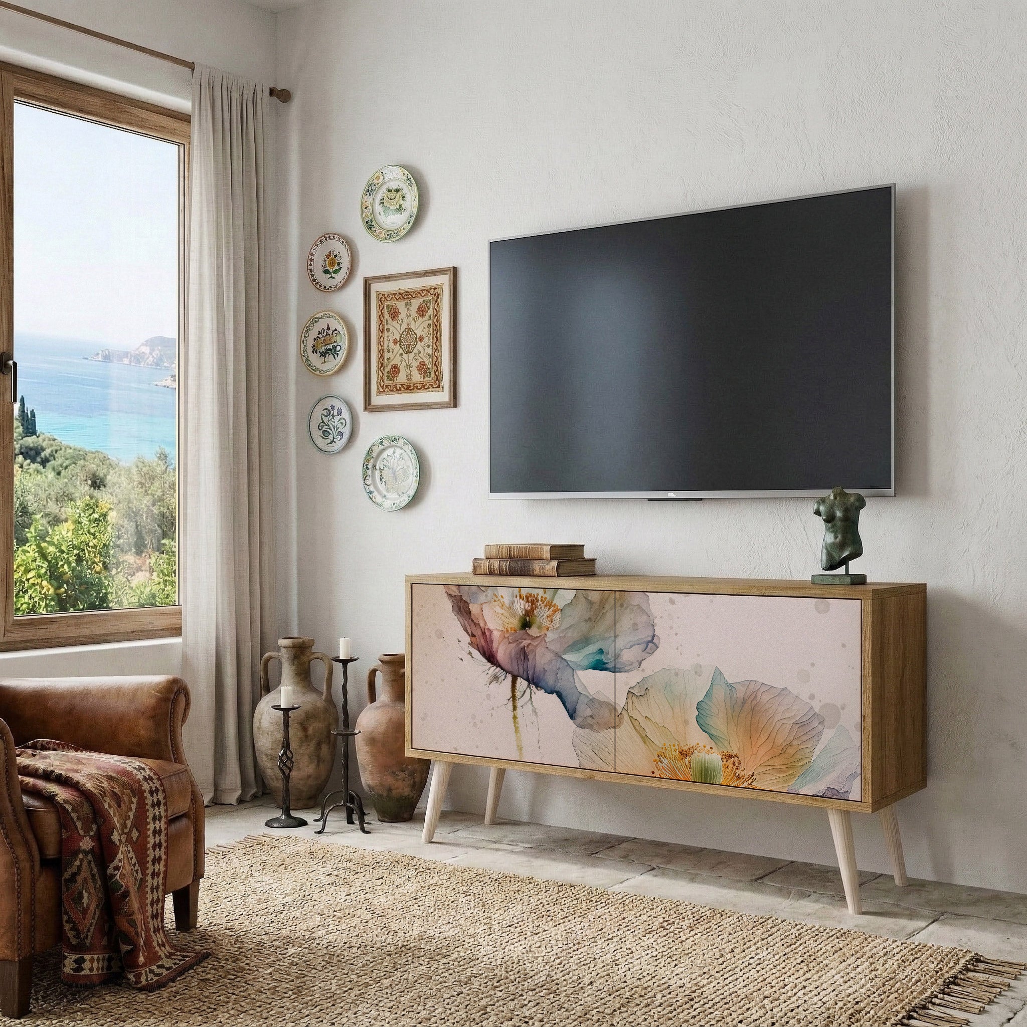 SOFTEN POPPY Mueble de TV Compacto de 2 puertas