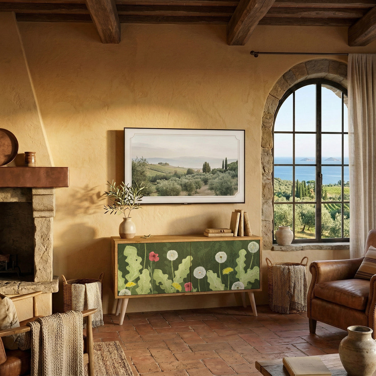 DANDELION AMUSE Mueble de TV Compacto de 2 puertas