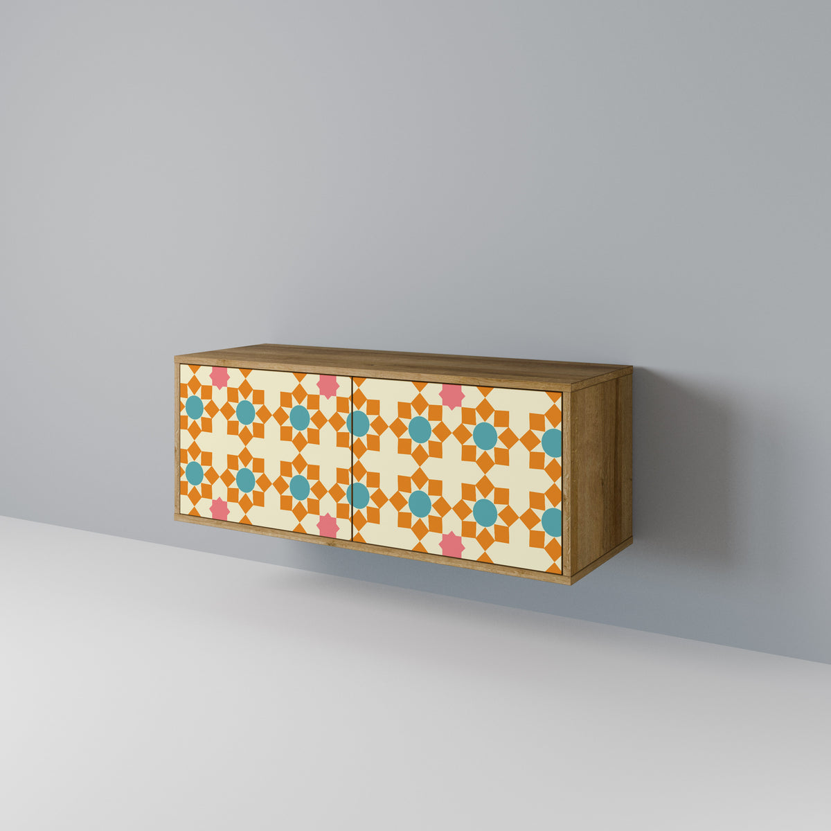 FLORAL DECOR Mueble de TV Compacto de 2 puertas