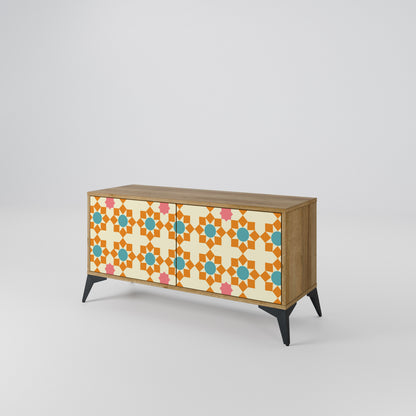 FLORAL DECOR Mueble de TV Compacto de 2 puertas