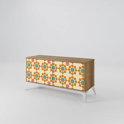 FLORAL DECOR Mueble de TV Compacto de 2 puertas