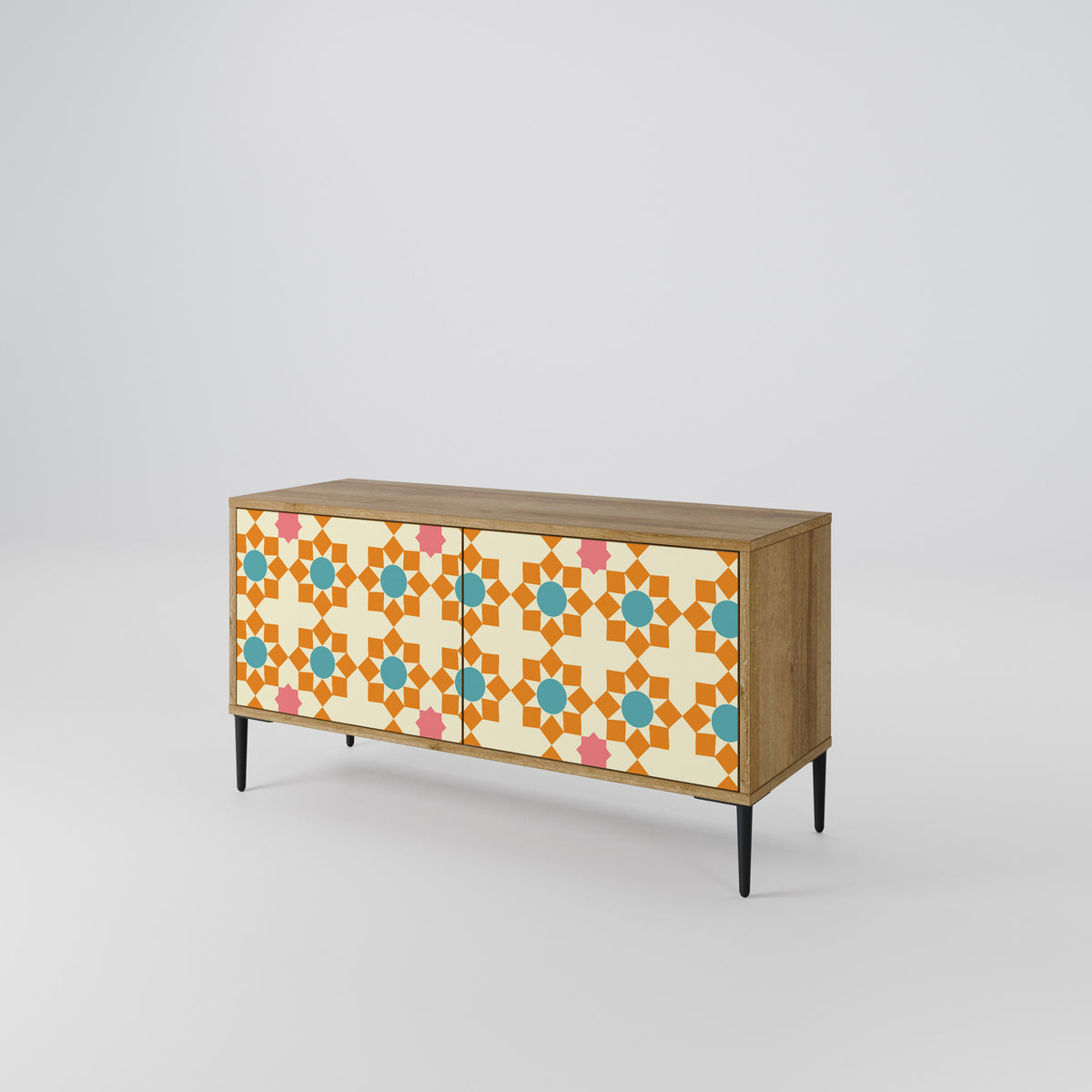 FLORAL DECOR Mueble de TV Compacto de 2 puertas