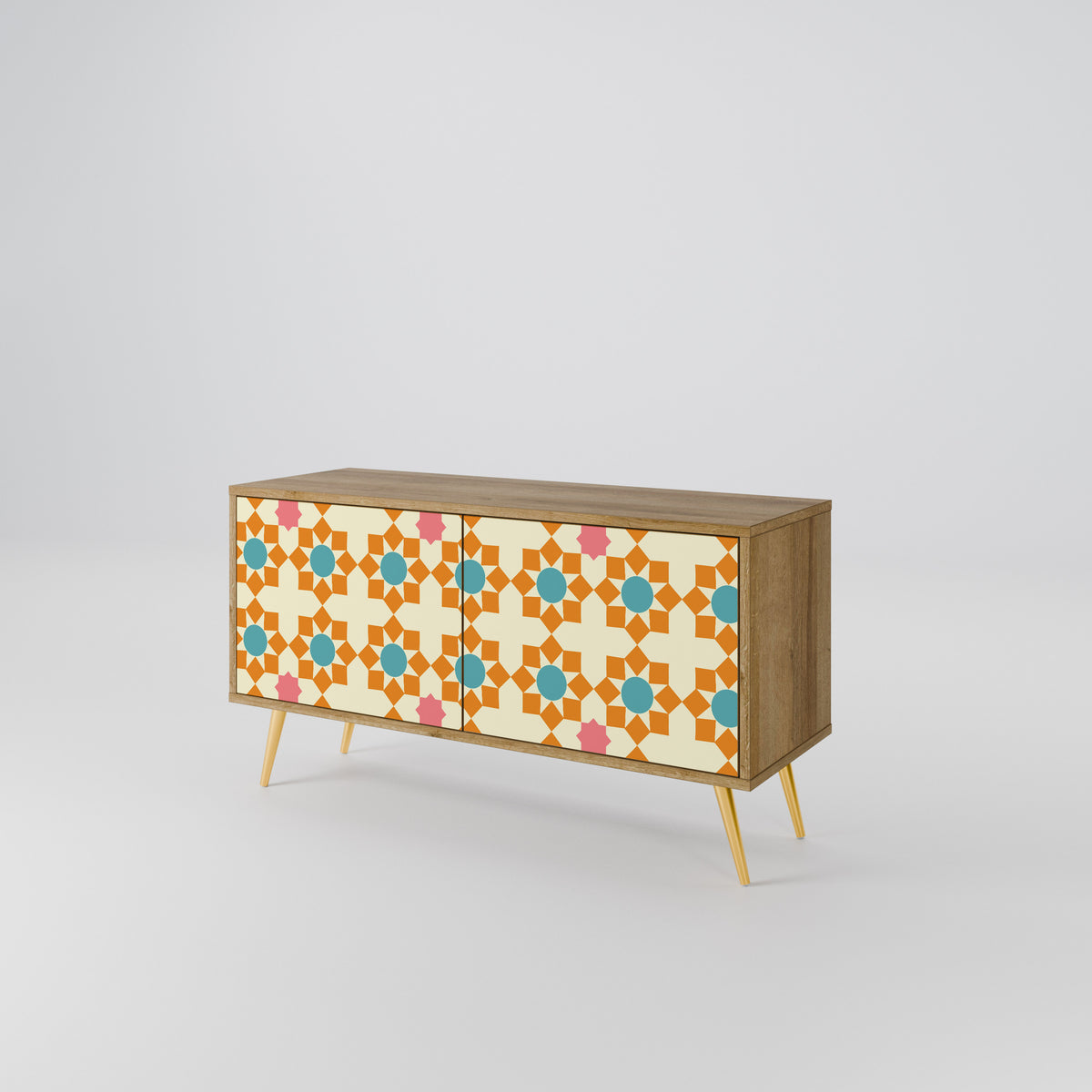 FLORAL DECOR Mueble de TV Compacto de 2 puertas