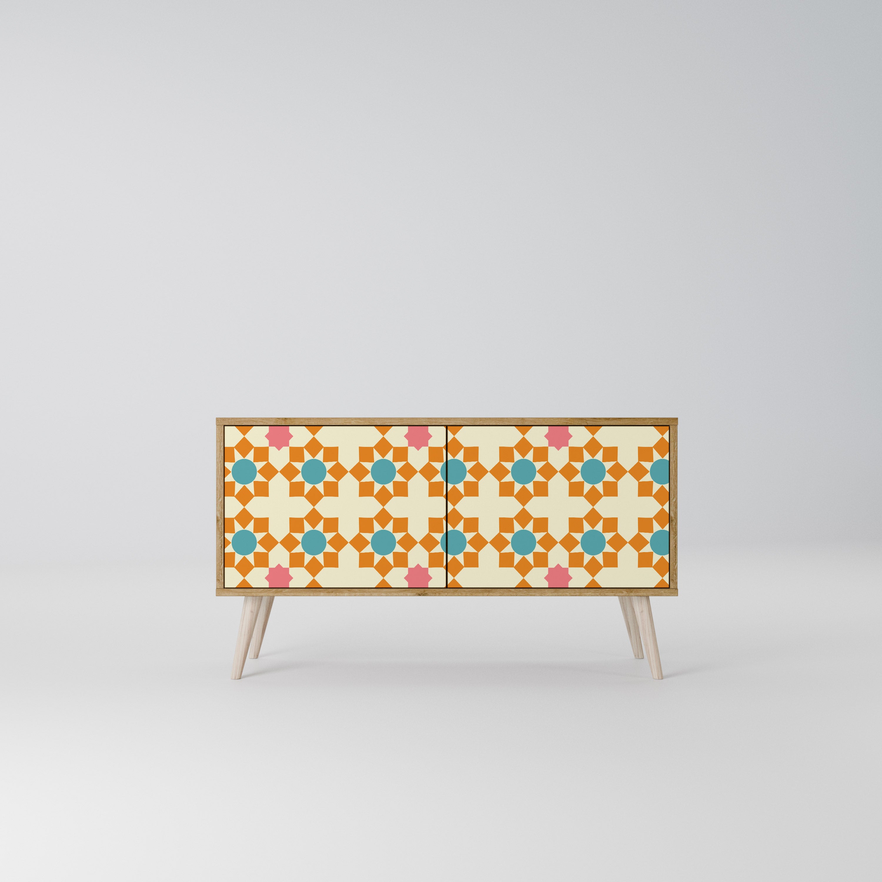 FLORAL DECOR Mueble de TV Compacto de 2 puertas