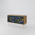 FLOWERS ON NAVY BLUE Mueble de TV Compacto de 2 puertas