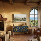 FLOWERS ON NAVY BLUE Mueble de TV Compacto de 2 puertas