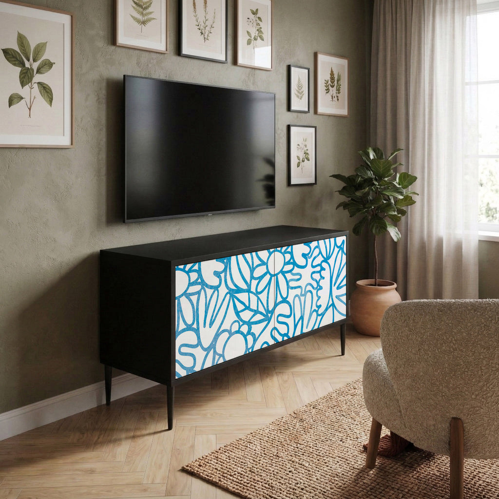 BLOOMY MORNING Mueble de TV Compacto de 2 puertas
