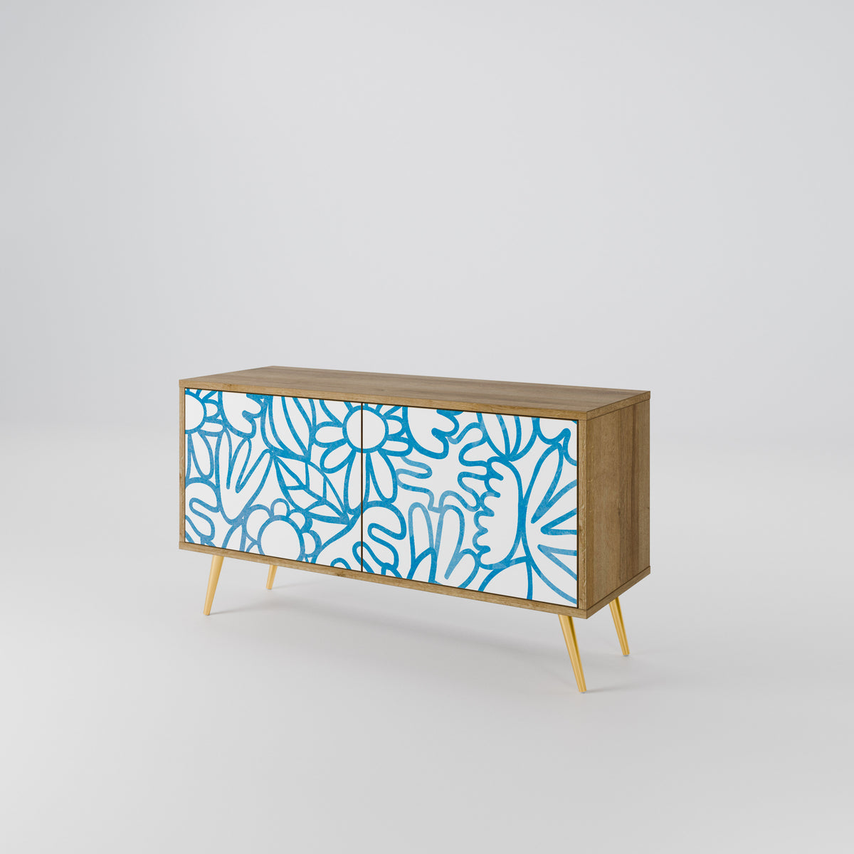BLOOMY MORNING Mueble de TV Compacto de 2 puertas