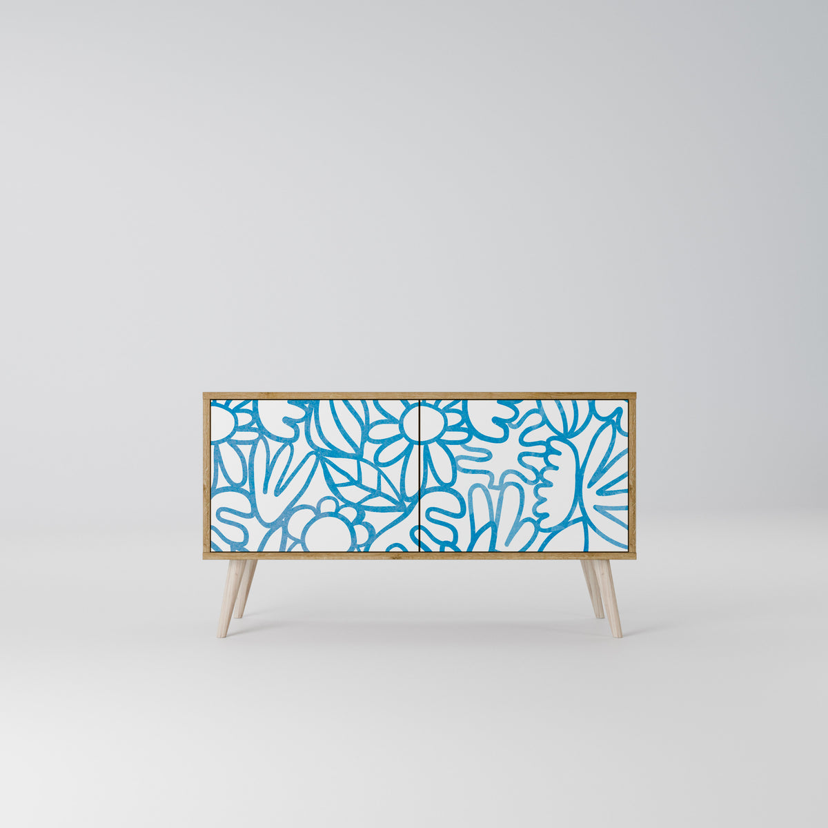 BLOOMY MORNING Mueble de TV Compacto de 2 puertas