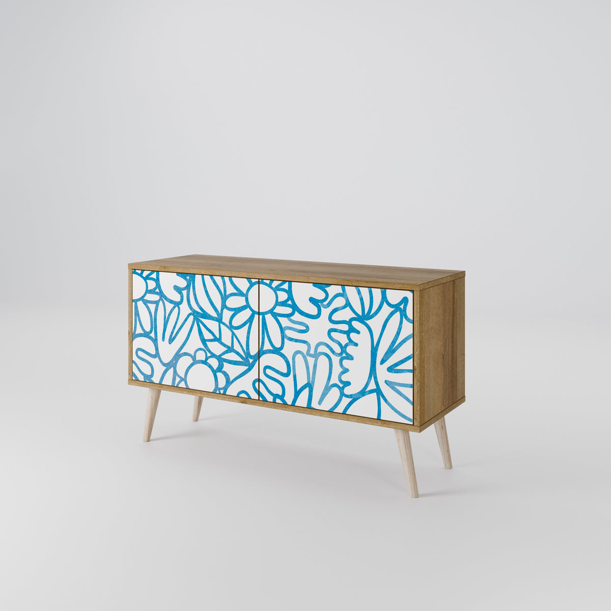 BLOOMY MORNING Mueble de TV Compacto de 2 puertas