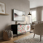 FLOWERS AND STRAWBERRIES Mueble de TV Compacto de 2 puertas