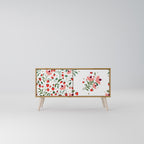 FLOWERS AND STRAWBERRIES Mueble de TV Compacto de 2 puertas