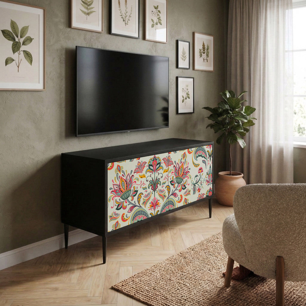 ORGANIC FOLKLORE Mueble de TV Compacto de 2 puertas