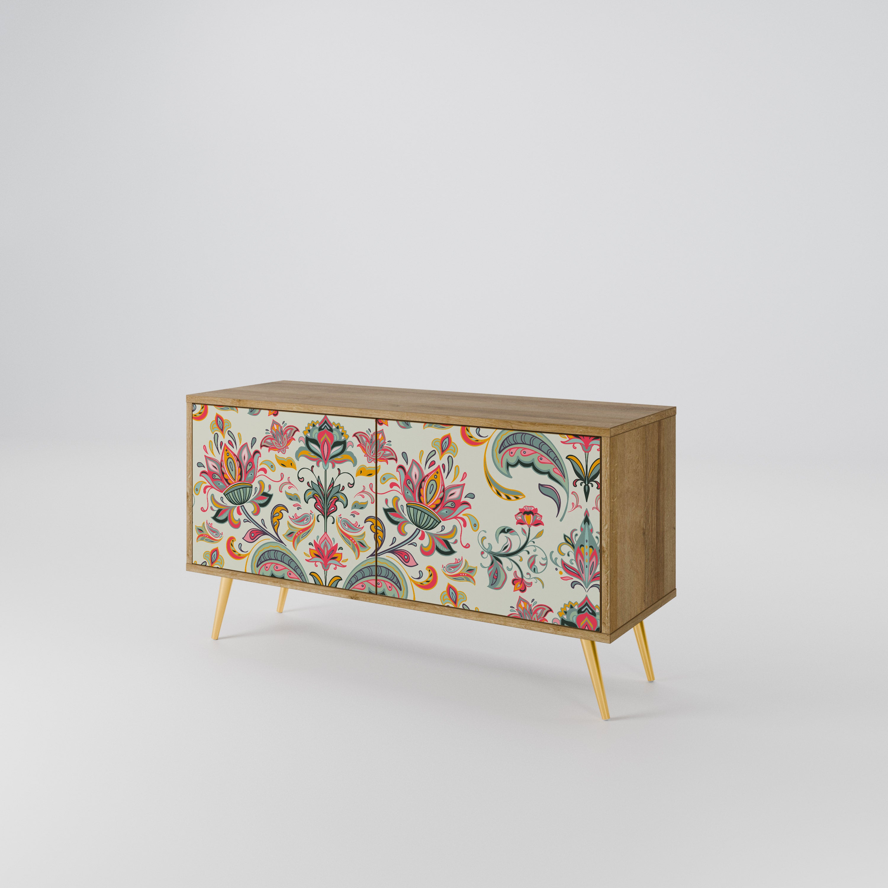 ORGANIC FOLKLORE Mueble de TV Compacto de 2 puertas