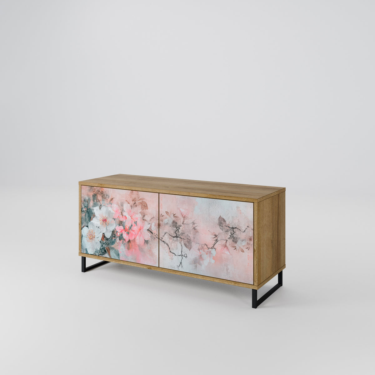 CHERRY BLOSSOM Mueble de TV Compacto de 2 puertas