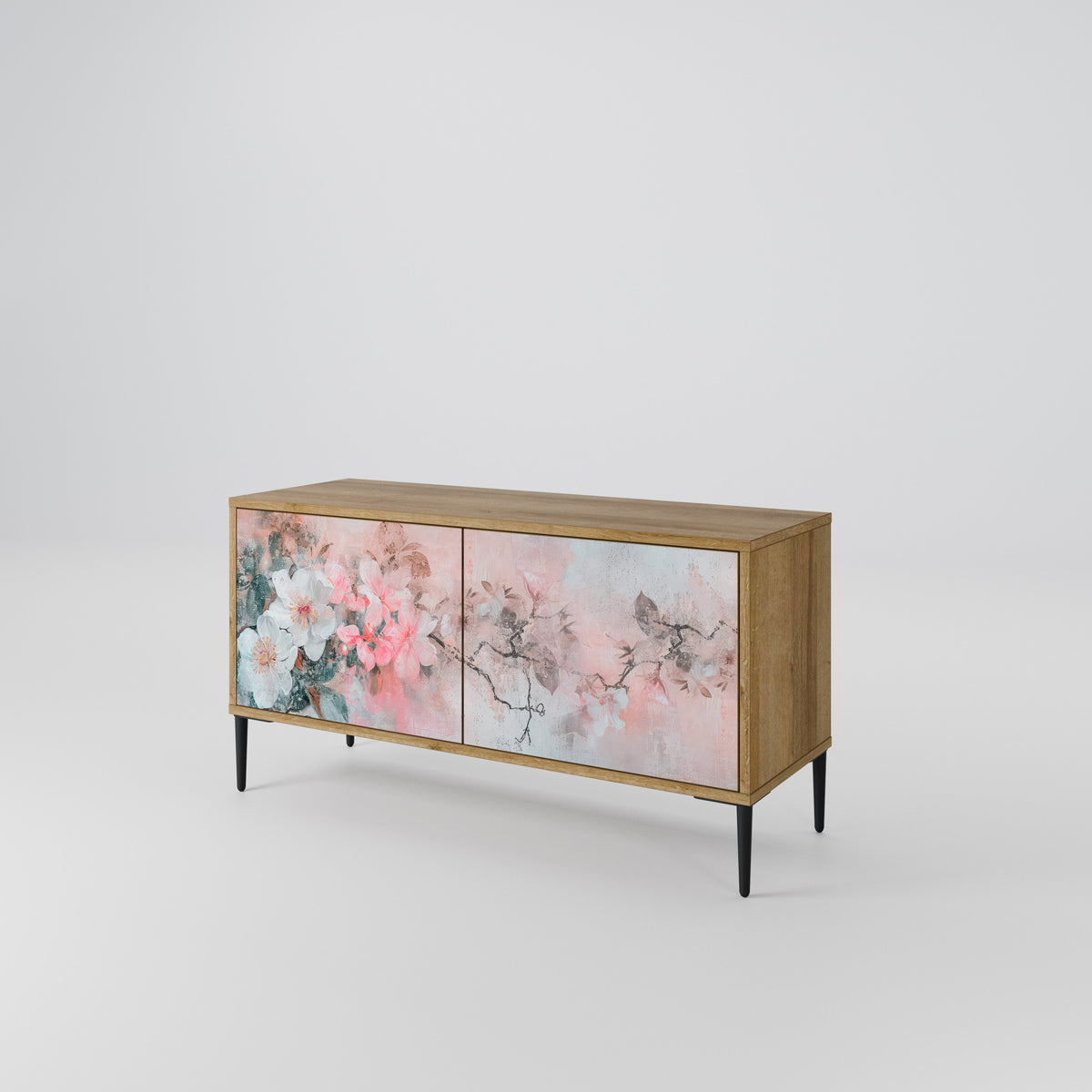 CHERRY BLOSSOM Mueble de TV Compacto de 2 puertas