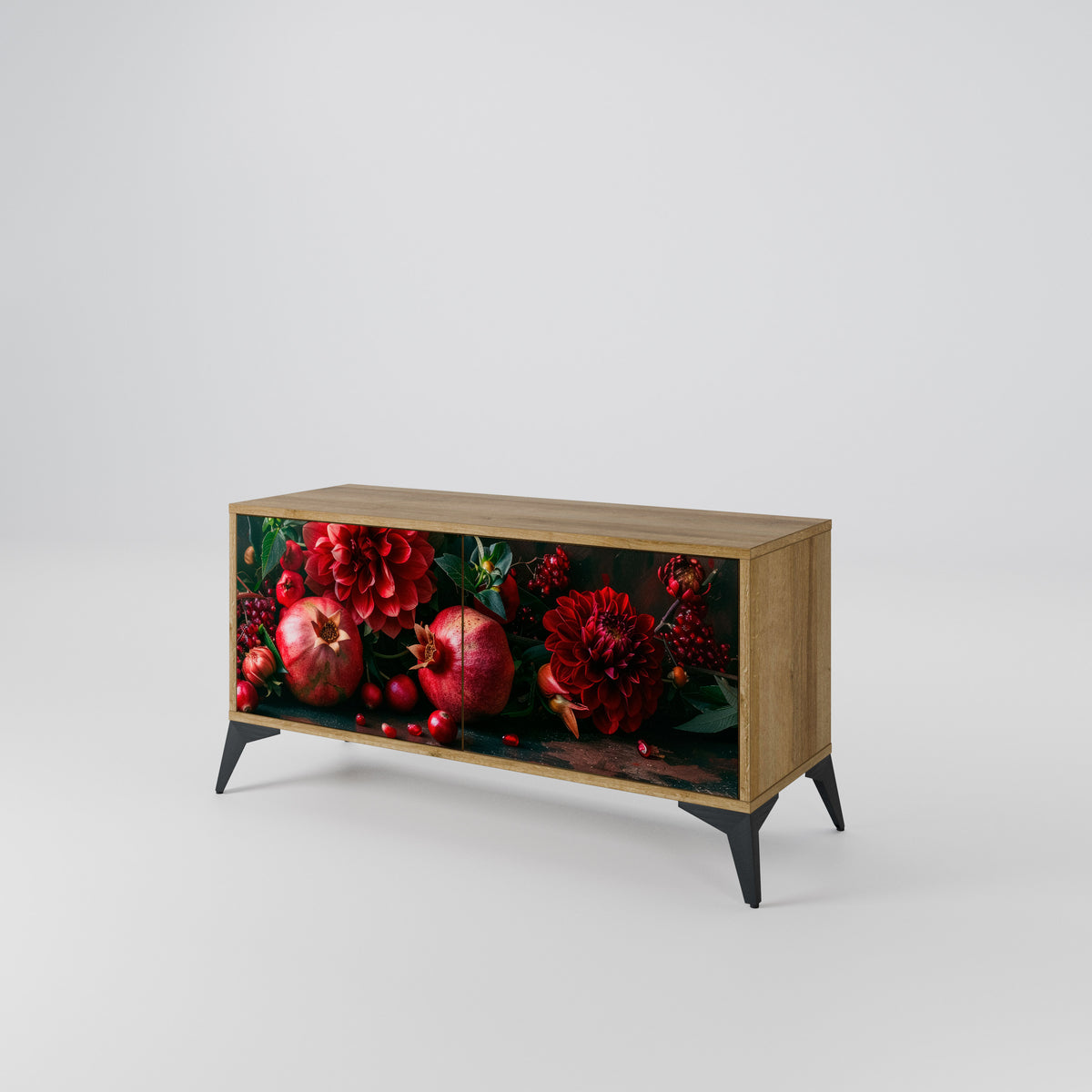 DAHLIAS AND POMEGRANATES Mueble de TV Compacto de 2 puertas