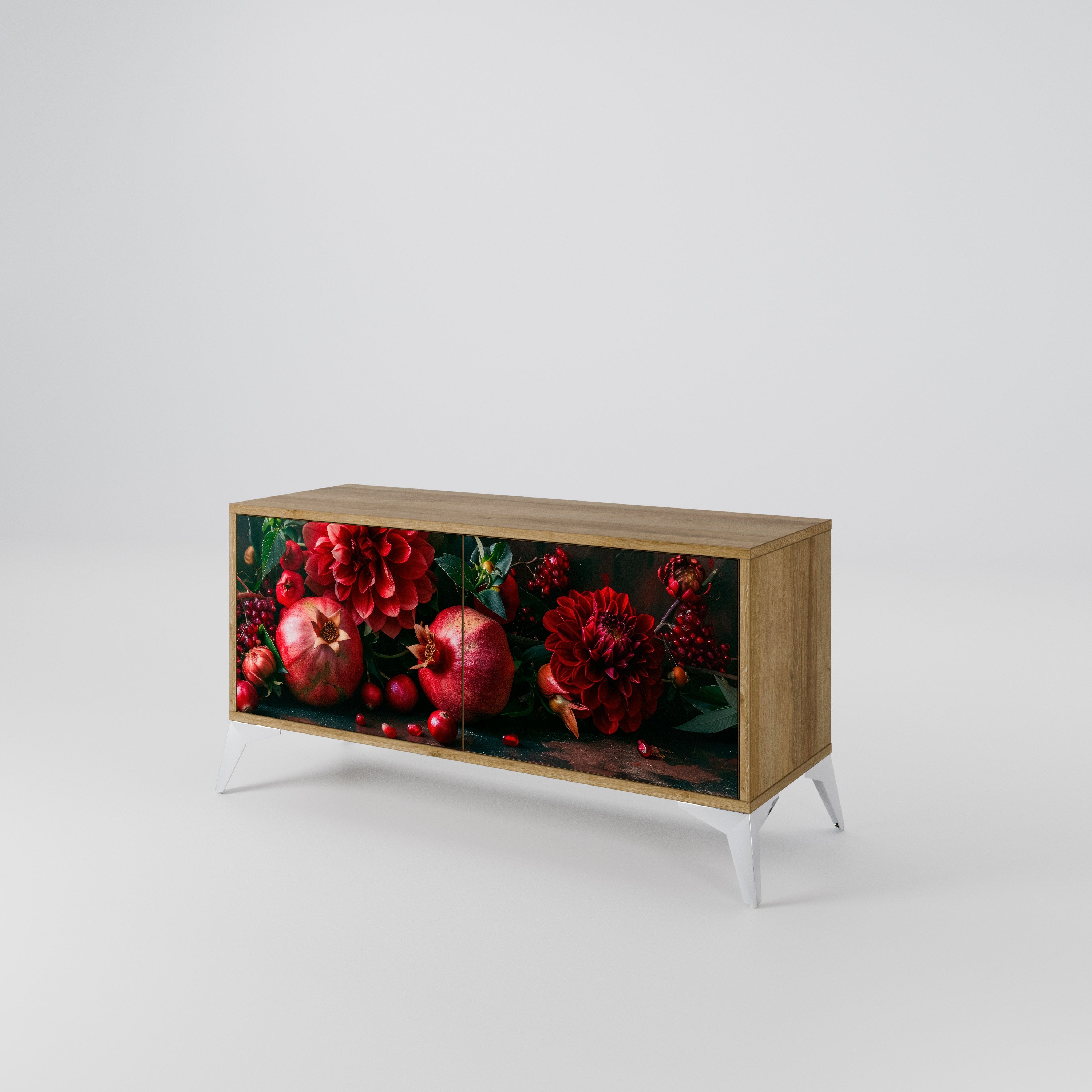 DAHLIAS AND POMEGRANATES Mueble de TV Compacto de 2 puertas