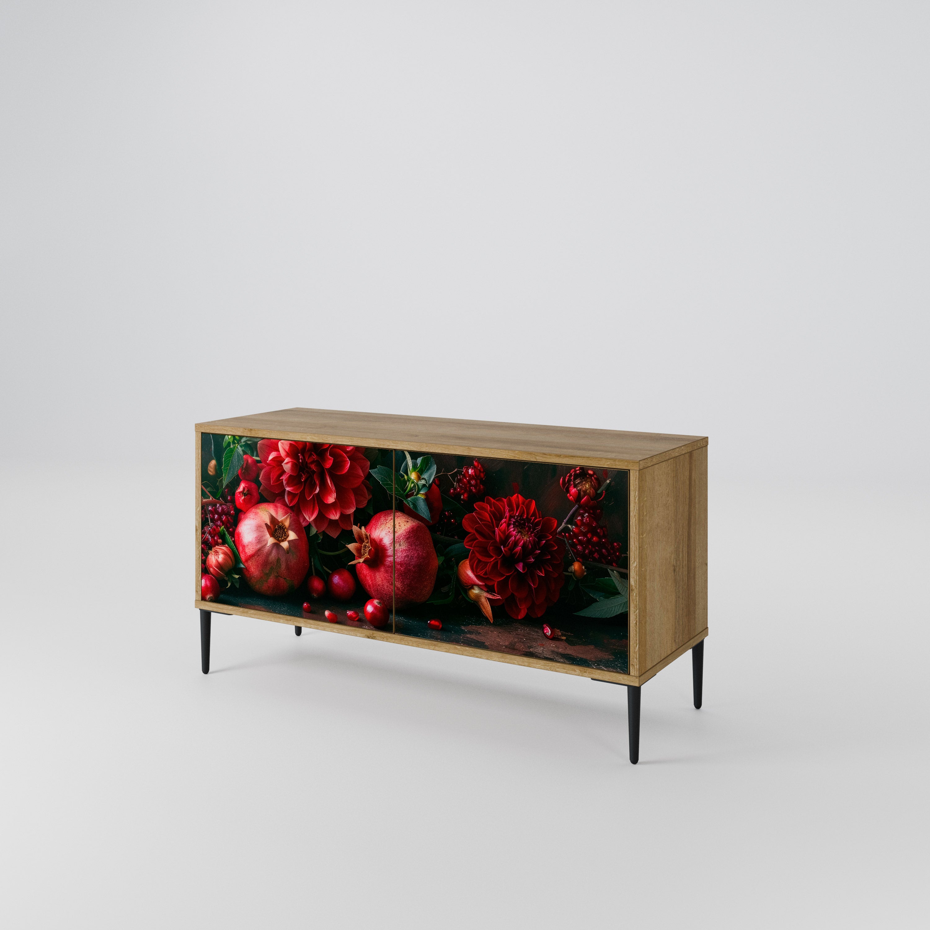 DAHLIAS AND POMEGRANATES Mueble de TV Compacto de 2 puertas