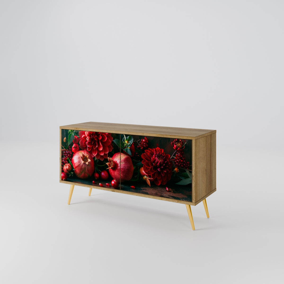 DAHLIAS AND POMEGRANATES Mueble de TV Compacto de 2 puertas