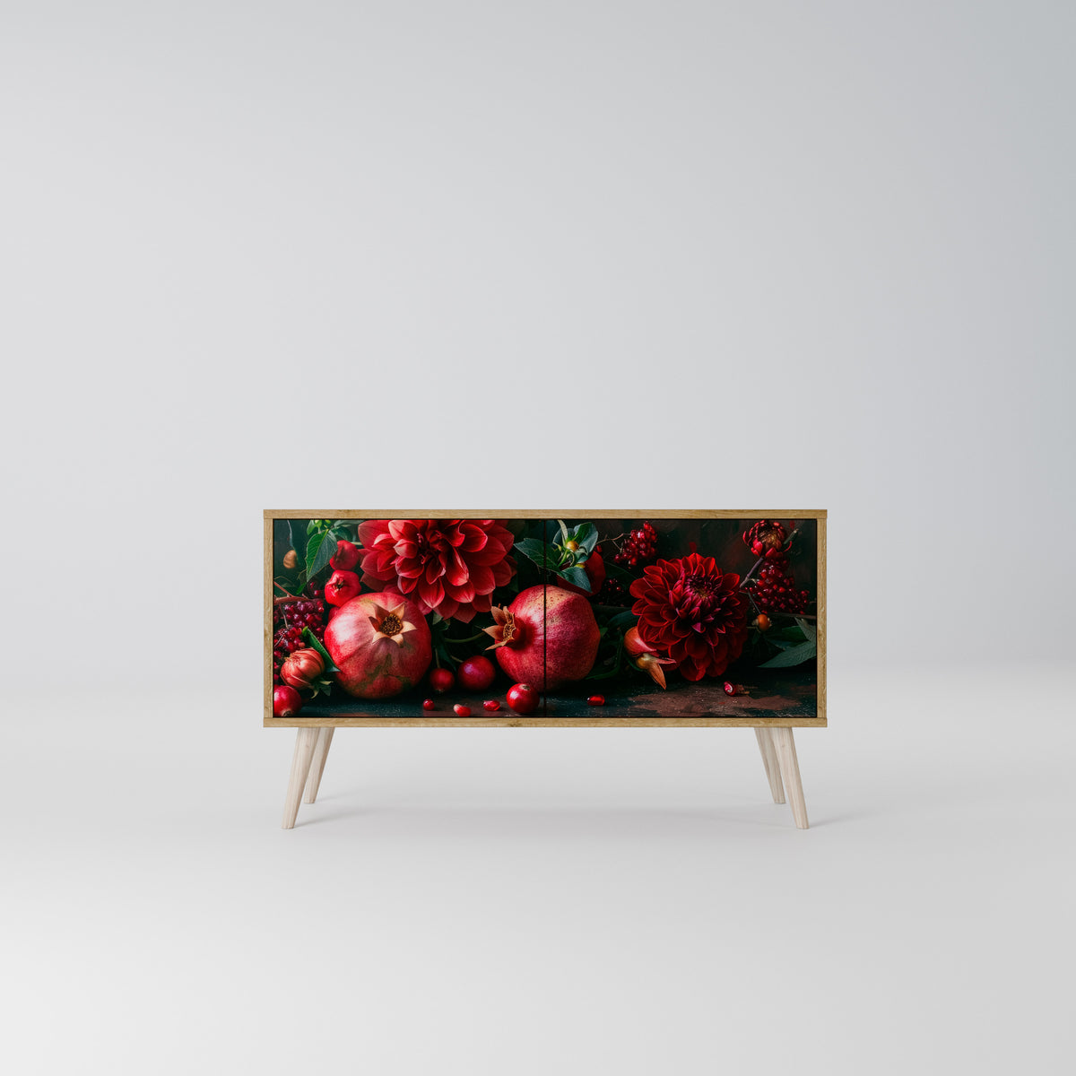 DAHLIAS AND POMEGRANATES Mueble de TV Compacto de 2 puertas