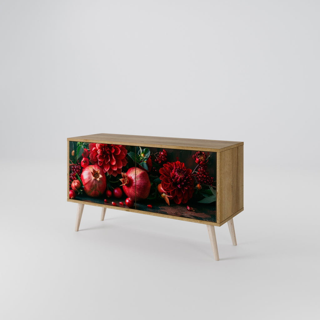DAHLIAS AND POMEGRANATES Mueble de TV Compacto de 2 puertas