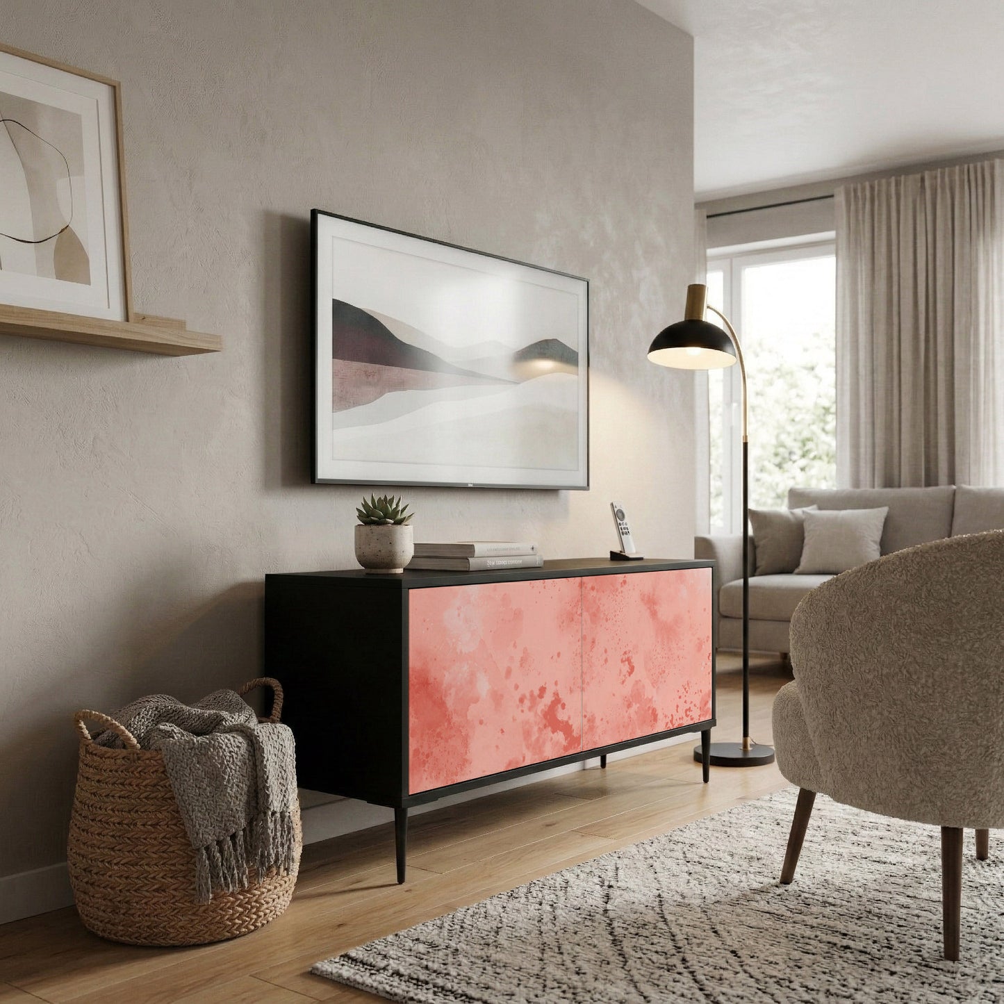 CRANE DANCE Mueble de TV Compacto de 2 puertas