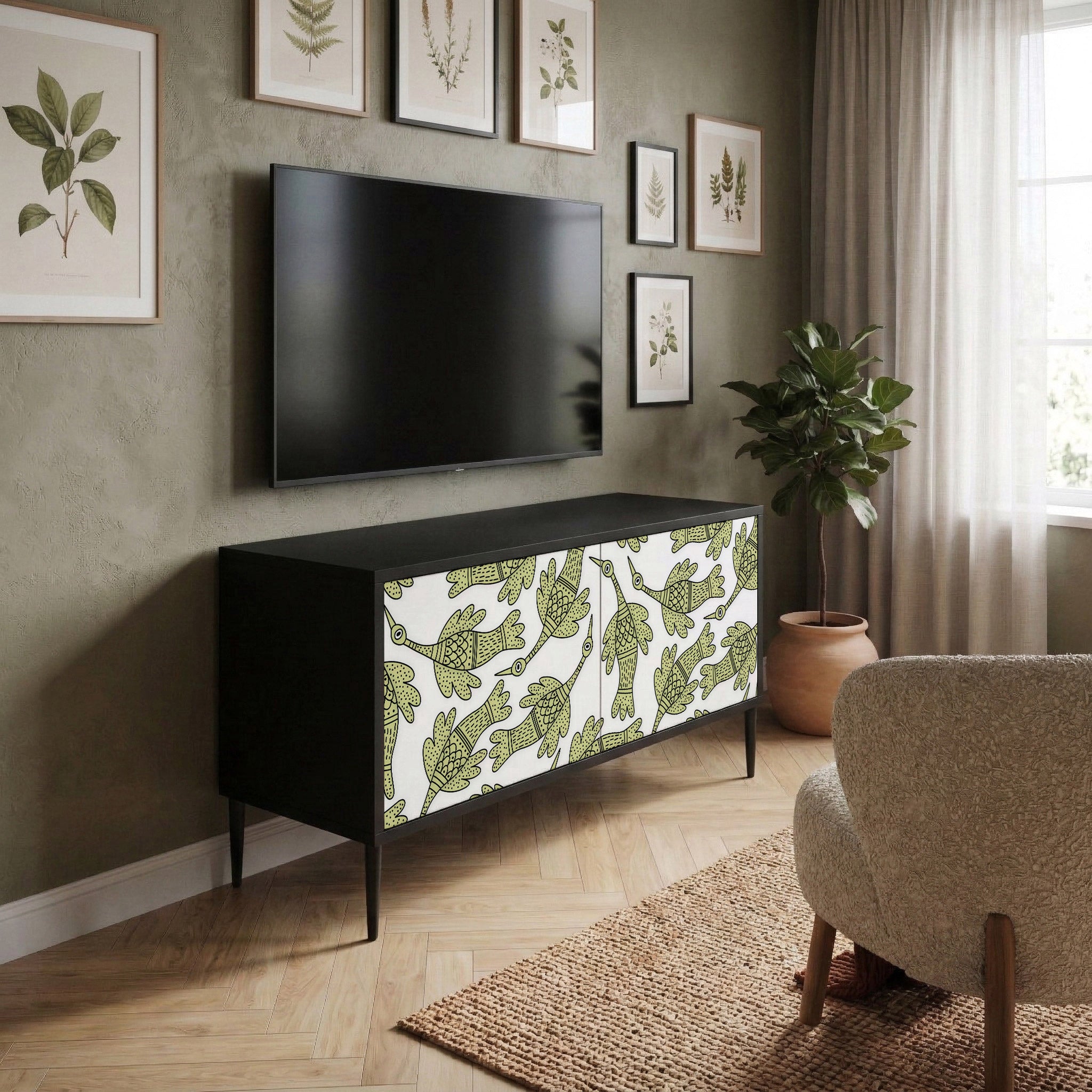SEEDLING SONGBIRD Mueble de TV Compacto de 2 puertas