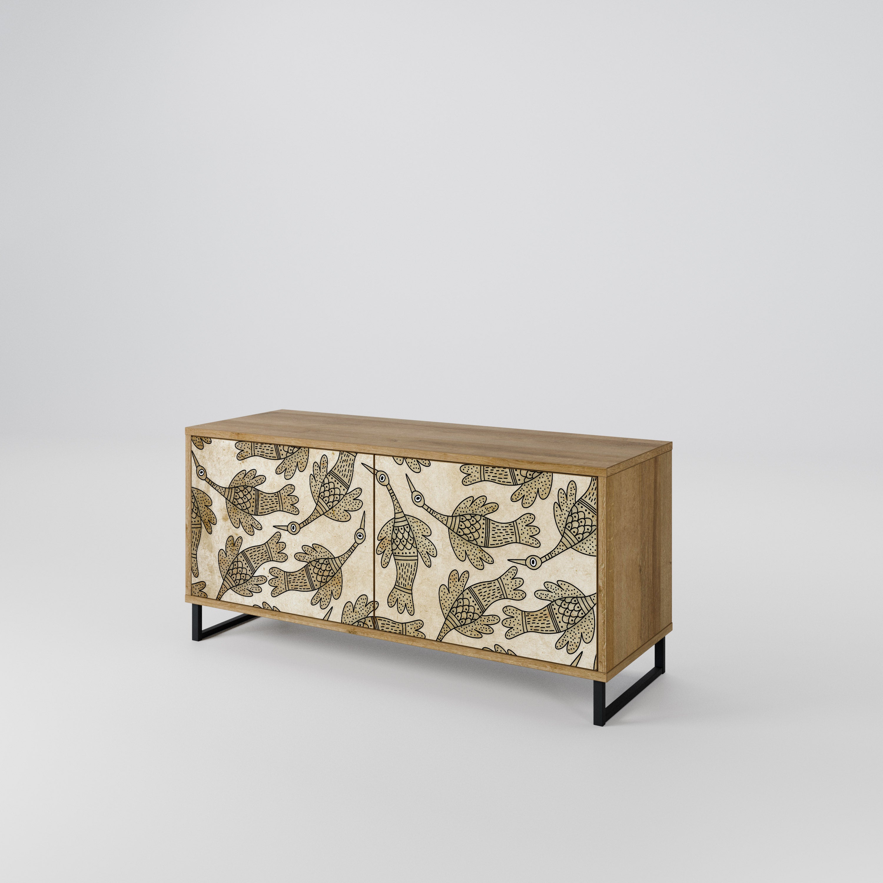 ALMONDINE SONGBIRD Mueble de TV Compacto de 2 puertas