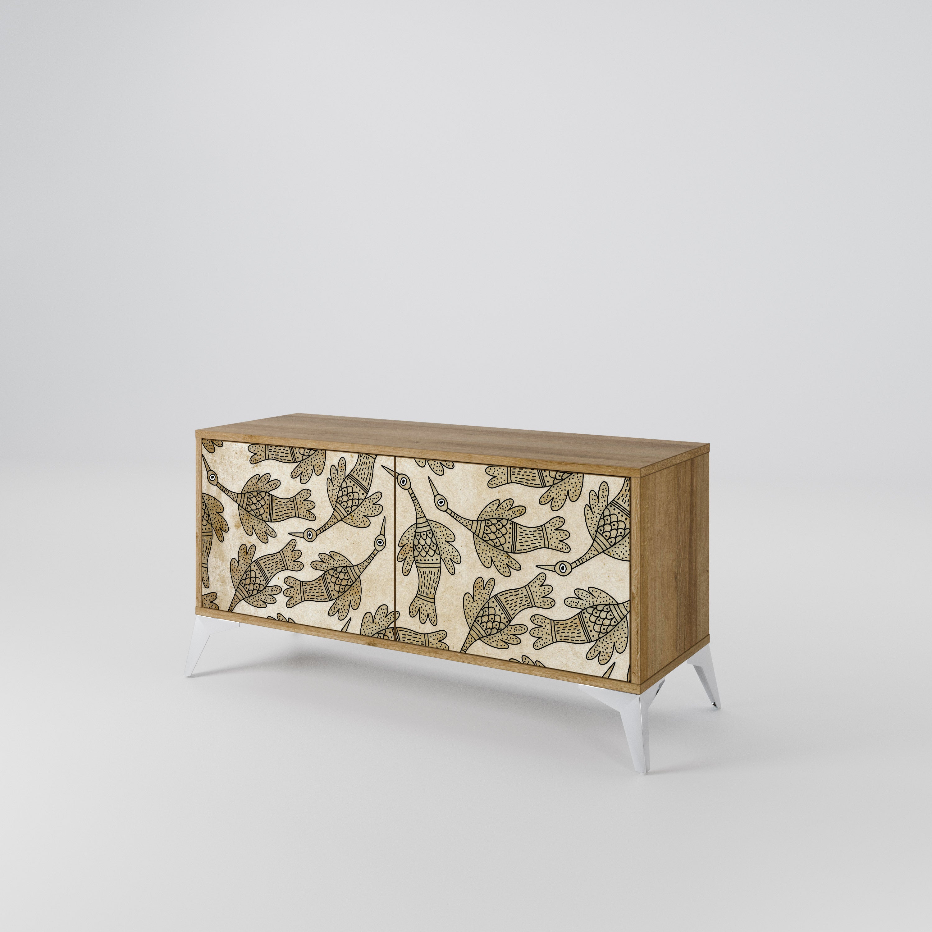 ALMONDINE SONGBIRD Mueble de TV Compacto de 2 puertas