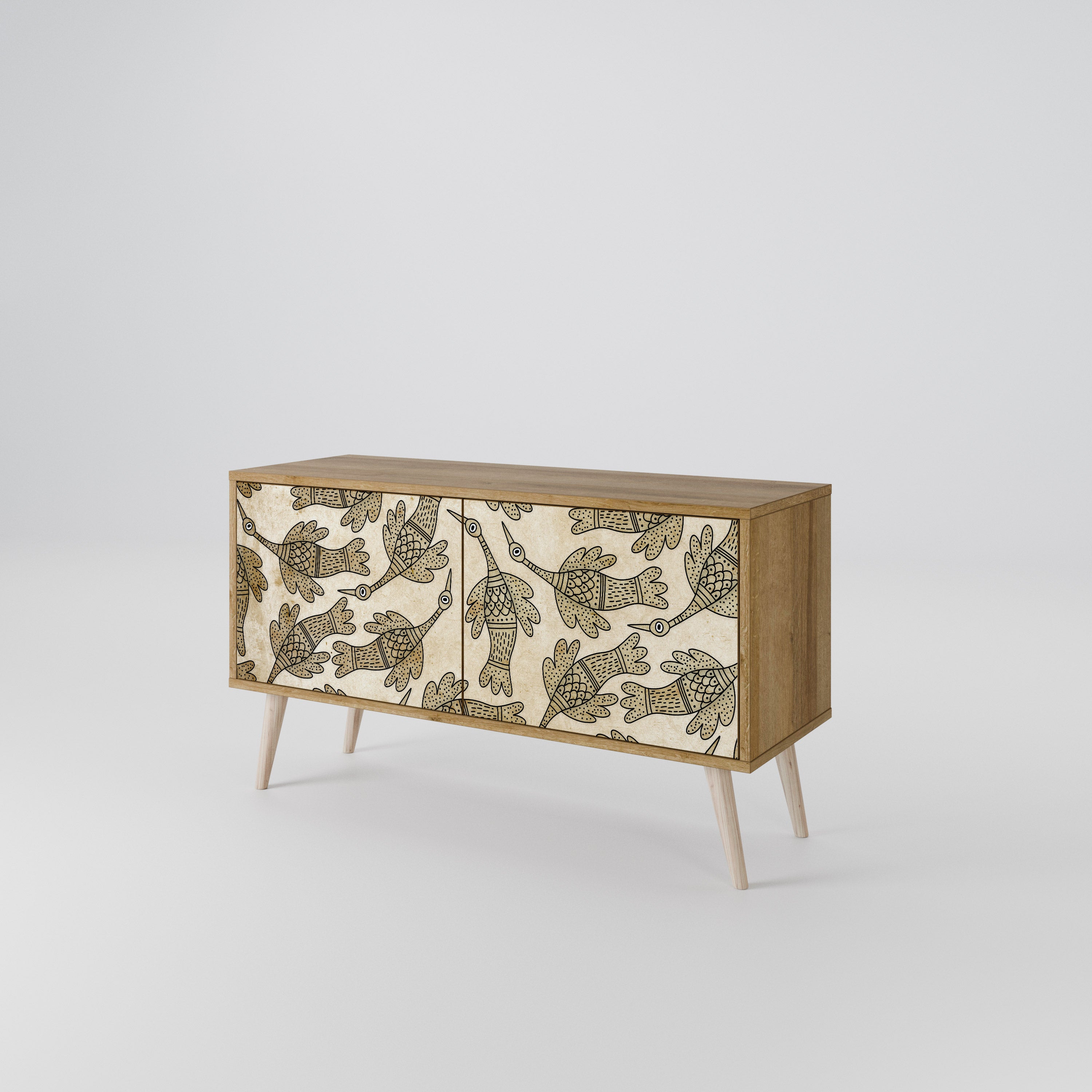 ALMONDINE SONGBIRD Mueble de TV Compacto de 2 puertas