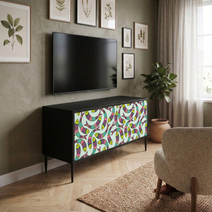 INDIAN FISH Mueble de TV Compacto de 2 puertas