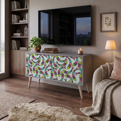 INDIAN FISH Mueble de TV Compacto de 2 puertas