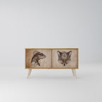 STEAMPUNK CLAN Mueble de TV Compacto de 2 puertas