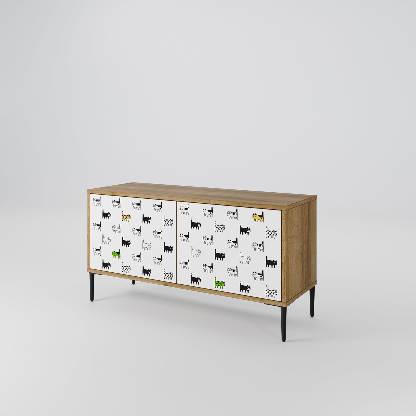 CATS COMPILATION Mueble de TV Compacto de 2 puertas