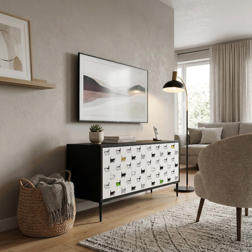 CATS COMPILATION Mueble de TV Compacto de 2 puertas