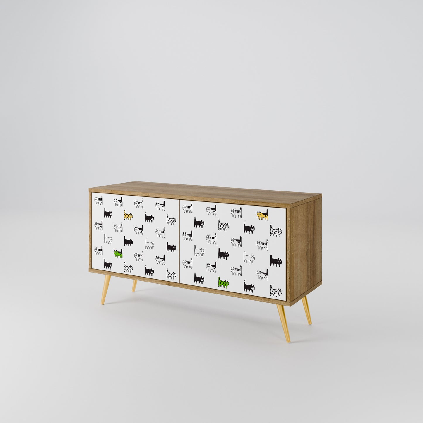 CATS COMPILATION Mueble de TV Compacto de 2 puertas